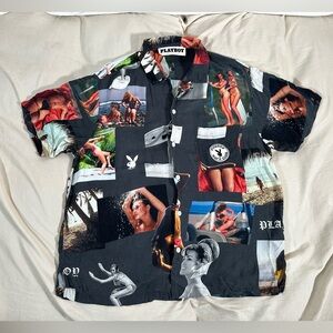 Playboy PacSun Mens Shirt Small Women Playboy Models Surf Club Rayon Rare